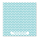 The Kind Of Crazy Napkin by Shannon Martin Design is a white square beverage napkin with a teal repeating chevron pattern and “© SHANNON MARTIN DESIGN shannonmartindesign.com” printed at the bottom.