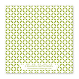 The Men Have Feelings Napkin by Shannon Martin Design features a green geometric pattern of circles and petals on white. "Shannon Martin Design" and "shannonmartindesign.com" are printed at the bottom center.