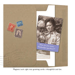 The Nobody's Perfect Magnet by Shannon Martin Design is a unique greeting card gift featuring a sepia photo of a smiling woman with the caption "What do you mean Nobody's perfect?" and includes a sturdy fridge magnet.