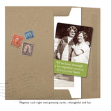 The Been Through A Lot Magnet by Shannon Martin Design features two smiling women and the words, "We’ve been through a lot together and most of it was your fault." A fun, unique gift for friends.