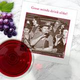 The "Great Minds Drink Alike Napkin" by Shannon Martin Design features women drinking—perfect for your next party!.
