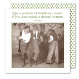 A vintage photo, Mark Twain quote, and Shannon Martin Design Mind Over Matter Napkin create nostalgic charm.