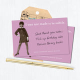 The Not Subtle Sticky Note by Shannon Martin Design features a vintage photo of a woman in a dress with the phrase "I was not made to be subtle" and room for notes, perfect for adding sass and function to your desk.