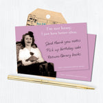 The Not Bossy Sticky Note by Shannon Martin Design features a vintage-style image of a smiling woman with a rose, a witty "I’m not bossy, I just have better ideas" quote, a to-do list, and comes with a gold pen and ticket.