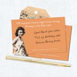 The Shannon Martin Design Right From Wrong Sticky Note features vintage photos, a handwritten to-do list, witty humor, and charming details like a pen, sticky notes, and an old library card.