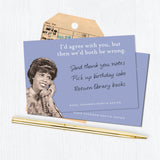 The Both Be Wrong Sticky Note by Shannon Martin Design features a vintage photo of a smiling woman on the phone with the quote, "I'd agree with you, but then we’d both be wrong," plus space for a handwritten to-do list. Envelope and pen not included.