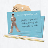 The Shannon Martin Design Tight Shipwreck Sticky Note features a blue notecard with a vintage photo of a woman in sailor attire and the witty phrase "I run a tight shipwreck," perfect for jotting down reminders and messages. Pen and envelope not included.