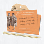 The Blame You Sticky Note by Shannon Martin Design features two vintage women walking, the witty message “I didn’t say it was your fault, I said I was going to blame you,” a handwritten to-do list, library card, pen, and colorful sticky notes.
