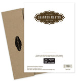 The back of the Happy Girls Birthday Card by Shannon Martin Design shows the brand logo, a thank you message, recycled paper symbols, copyright info, and comes with a brown envelope beside it.