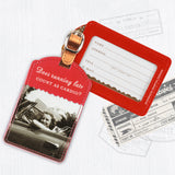 Shannon Martin Design’s Count As Cardio Luggage Tag features a woman in a car and space for your contact info.
