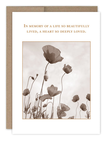 Beautifully Lived Sympathy Card