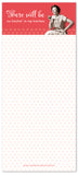 A vintage woman points upward with text: No Bitchin'—Shannon Martin Design Magnetic List Pad for shopping lists.